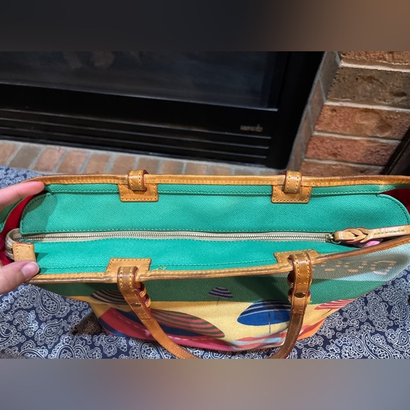 ✨ Dooney & Bourke Beach Umbrella Tote Bag EUC | Summer Canvas Shoulder Bag - Picture 8 of 10